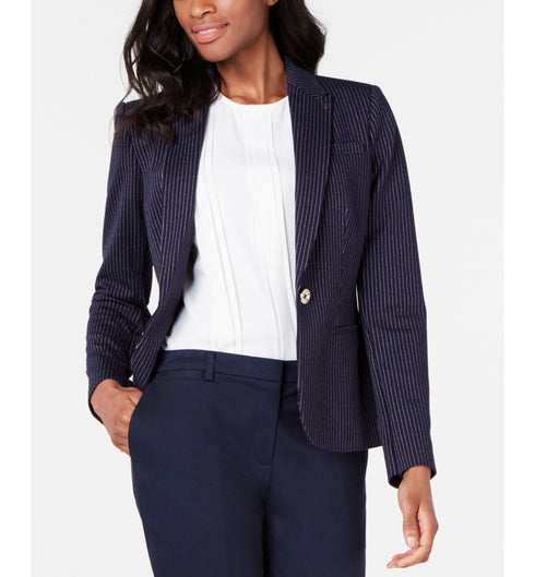 Tommy Hilfiger Pinstriped One Button Blazer